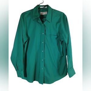 Orvis Women's Long Sleeved Blouse Size 12 Color Green